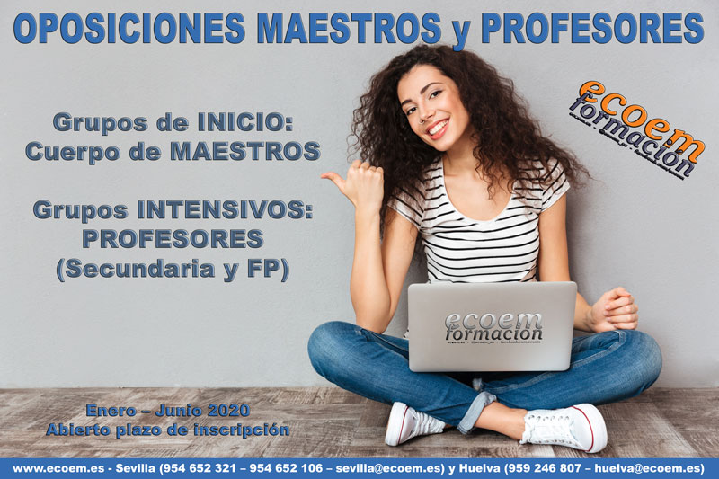 Oposiciones Maestros (grupos de inicio) y Profesores (grupos intensivos)